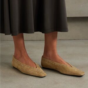 Toteme Tan Flats with Silver Accents
